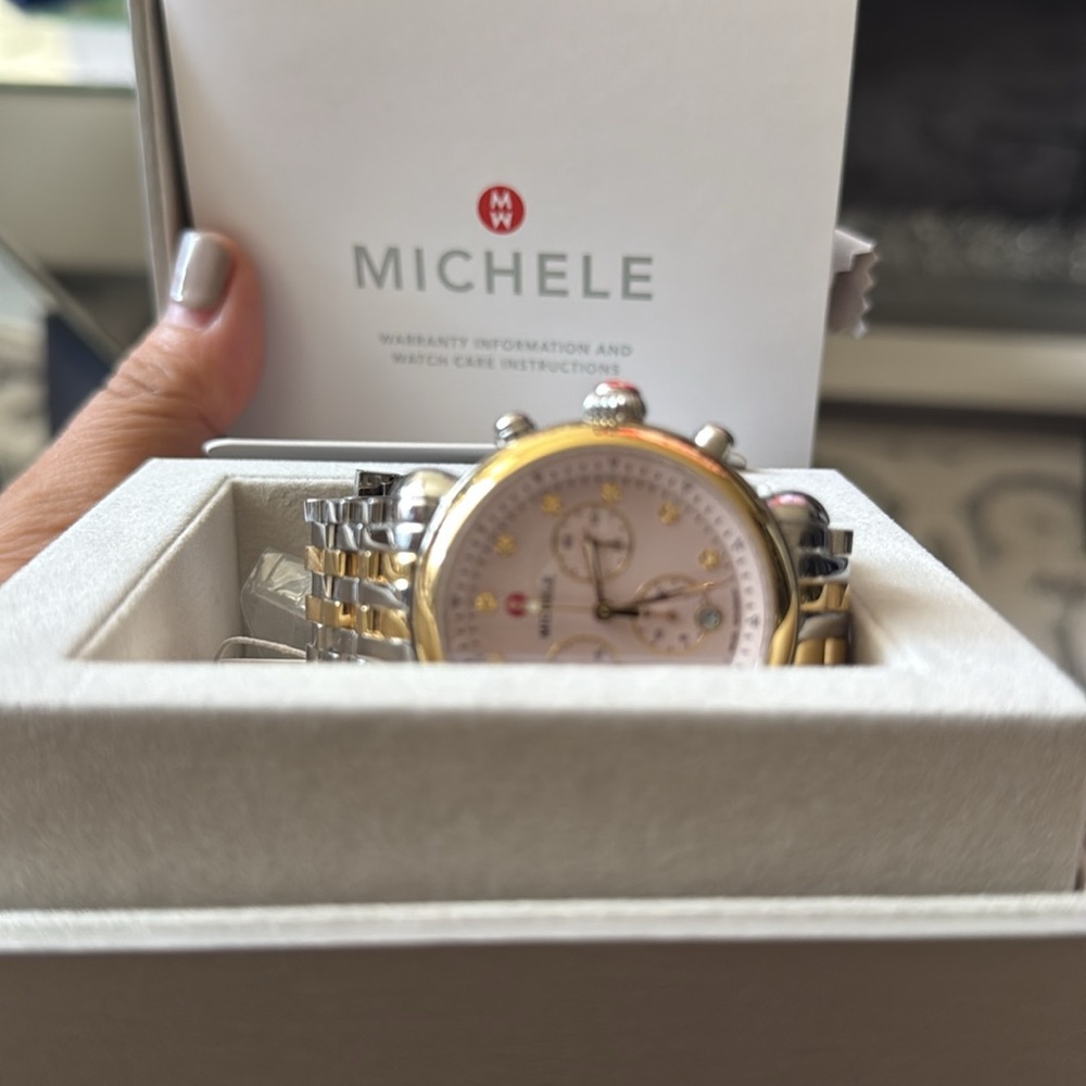 Michele Two-Tone Gold and Silver Watch